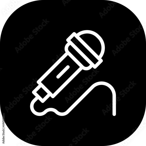 Microphone startup pitch deck icon with black outline style. microphone, sound, voice, studio, object, radio, music. Vector Illustration
