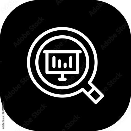 Monitoring startup pitch deck icon with black outline style. technology, monitor, business, set, line, computer, data. Vector Illustration