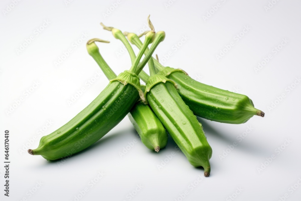 fresh okra isolated on white background fresh okra isolated on white background