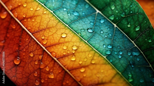 Close up leaf. Macro photography. : Generative AI © Generative AI