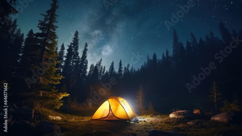 Mountainous night camping at its finest. © sri
