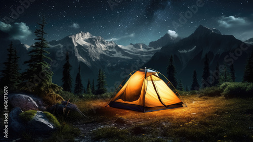 Mountainous night camping at its finest.