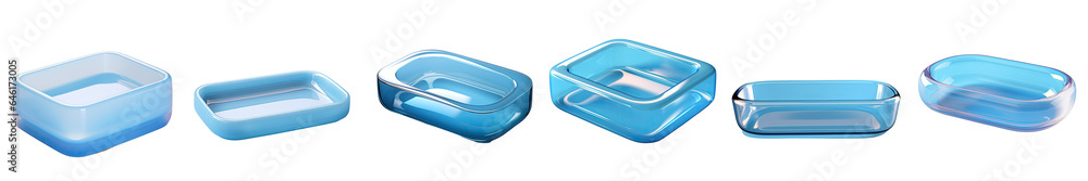 Png Set Solitary soapdish on transparent background made of empty blue plastic Png Set Solitary soapdish on transparent background made of empty blue plastic
