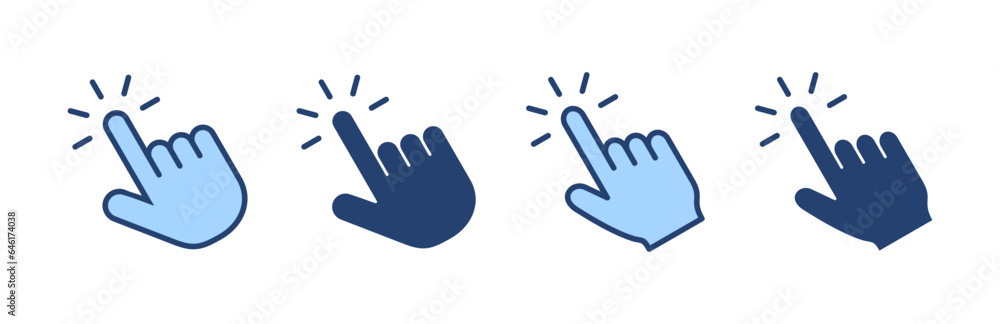Hand click icon vector. pointer sign and symbol. hand cursor icon Hand click icon vector. pointer sign and symbol. hand cursor icon