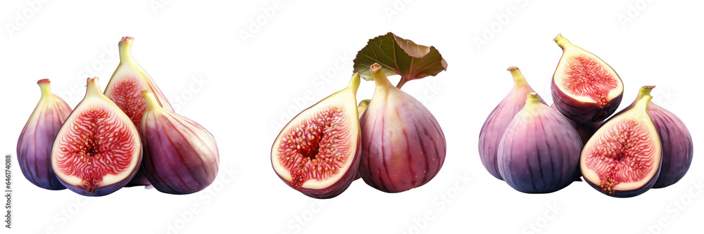 Obraz premium Png Set Sliced figs on transparent background