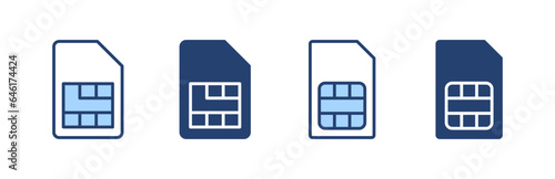 Sim card icon vector. dual sim card sign and symbol