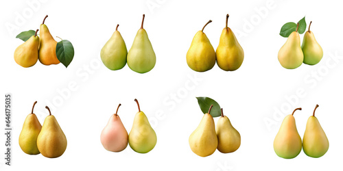 Png Set two pear halves on a transparent background