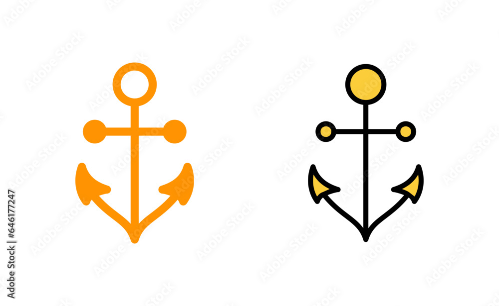 Anchor icon set for web and mobile app. Anchor sign and symbol. Anchor marine icon. Anchor icon set for web and mobile app. Anchor sign and symbol. Anchor marine icon.