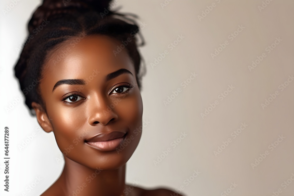 10~20代の黒人女性のポートレート　白背景　with generative ai