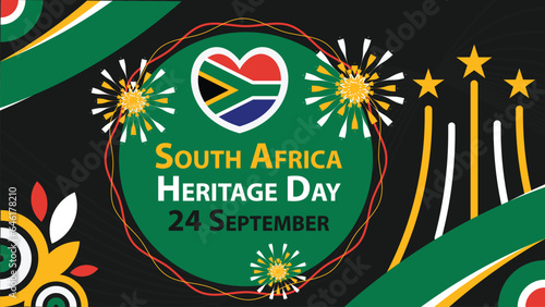 South Africa Heritage Day vector banner design. Happy South Africa Heritage Day modern minimal graphic poster illustration.