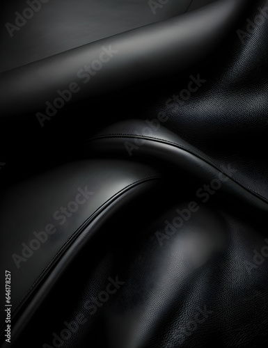 Black background with leather fabric texture curves