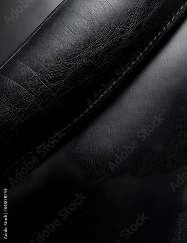 Black background with leather fabric texture curves