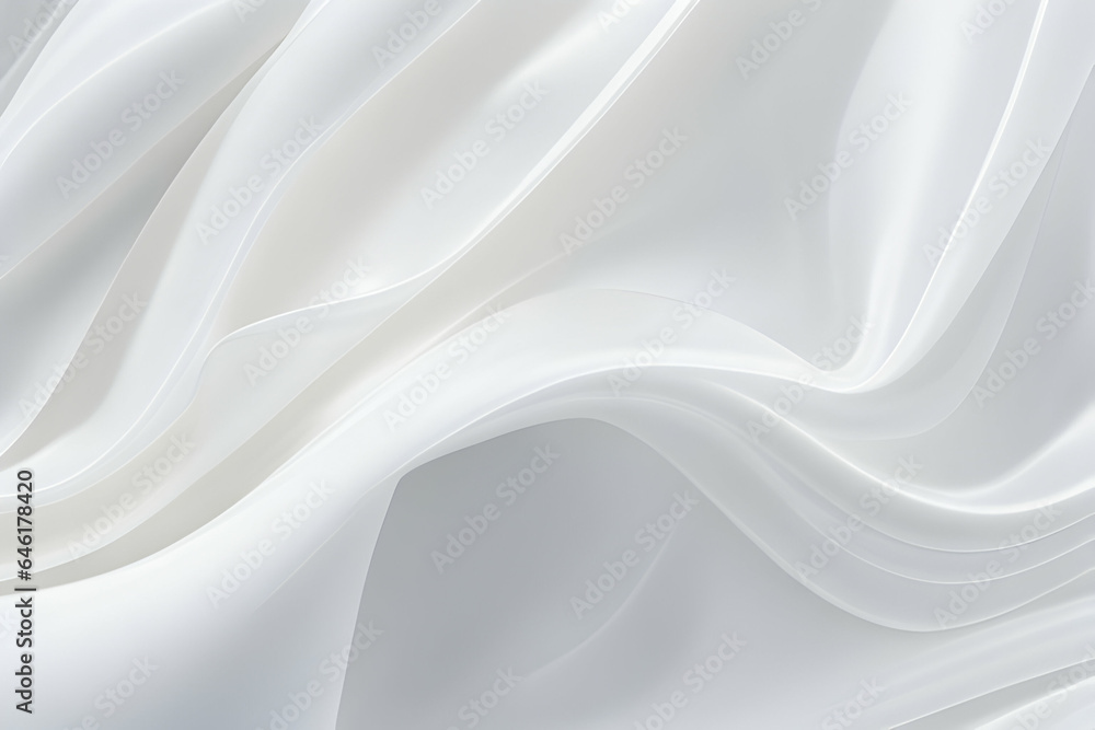 Fluid Interplay of Textures A Fusion of Gossamer Silk and Glistening Plastic in White Wave Symphony Fluid Interplay of Textures A Fusion of Gossamer Silk and Glistening Plastic in White Wave Symphony