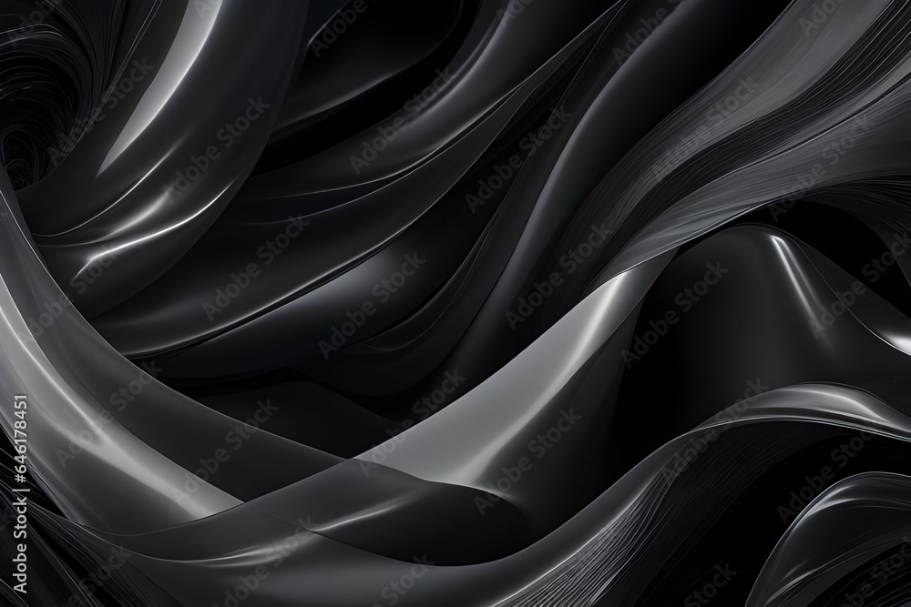 Fluid Interplay of Textures A Fusion of Gossamer Silk and Glistening Plastic in black Wave Symphony Fluid Interplay of Textures A Fusion of Gossamer Silk and Glistening Plastic in black Wave Symphony