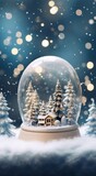 Beautiful Christmas banner background composition Decorative tree, bokeh background