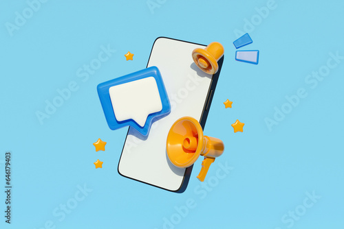 Slika na platnu 3d gadget smartphone illustration collage picture advert new device notification