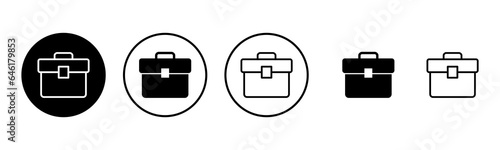 Briefcase icon set illustration. suitcase sign and symbol. luggage symbol.