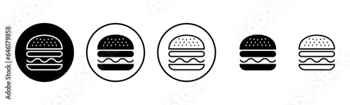 Burger icon set illustration. burger sign and symbol. hamburger