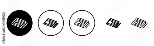 Newspaper icon set illustration. news paper sign and symbolign