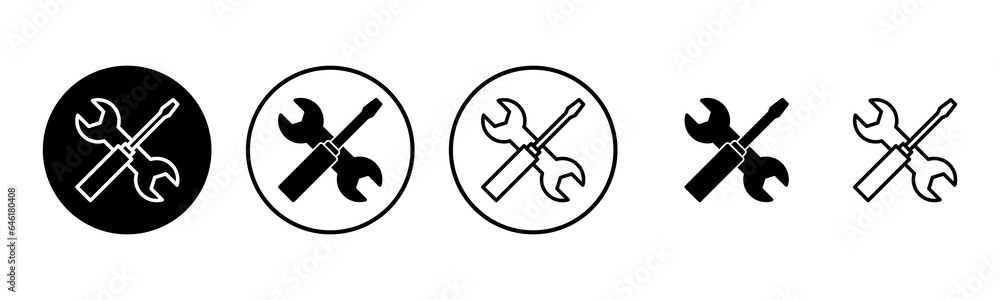 Repair tools icon set illustration. tool sign and symbol. setting icon. Wrench and screwdriver. Service Repair tools icon set illustration. tool sign and symbol. setting icon. Wrench and screwdriver. Service