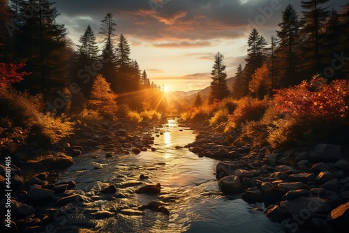 Fall Sunset Landscape