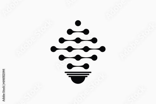 technologi logo deisgn with lamp concept photo