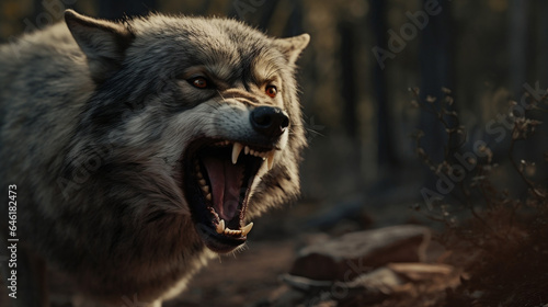 Angry Wolf made with Generative AI Technology