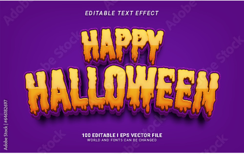 happy halloween 3d style text effect