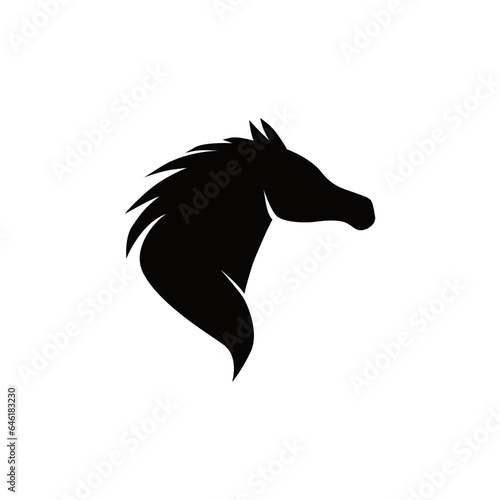 horse head silhouette vector logo