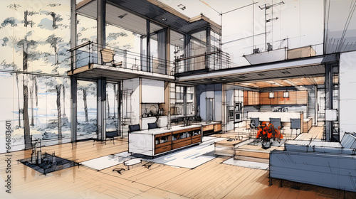 Renovation concept - transforming an apartment through restoration or refurbishment, Illustration  © Ziyan Yang