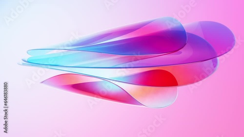 Abstract gradient glass background video, 3d rendering.