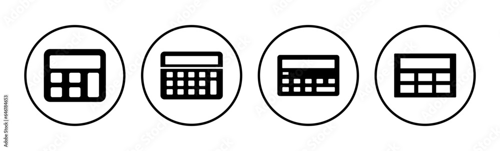 Calculator icon vector. math icon. finances sign Calculator icon vector. math icon. finances sign