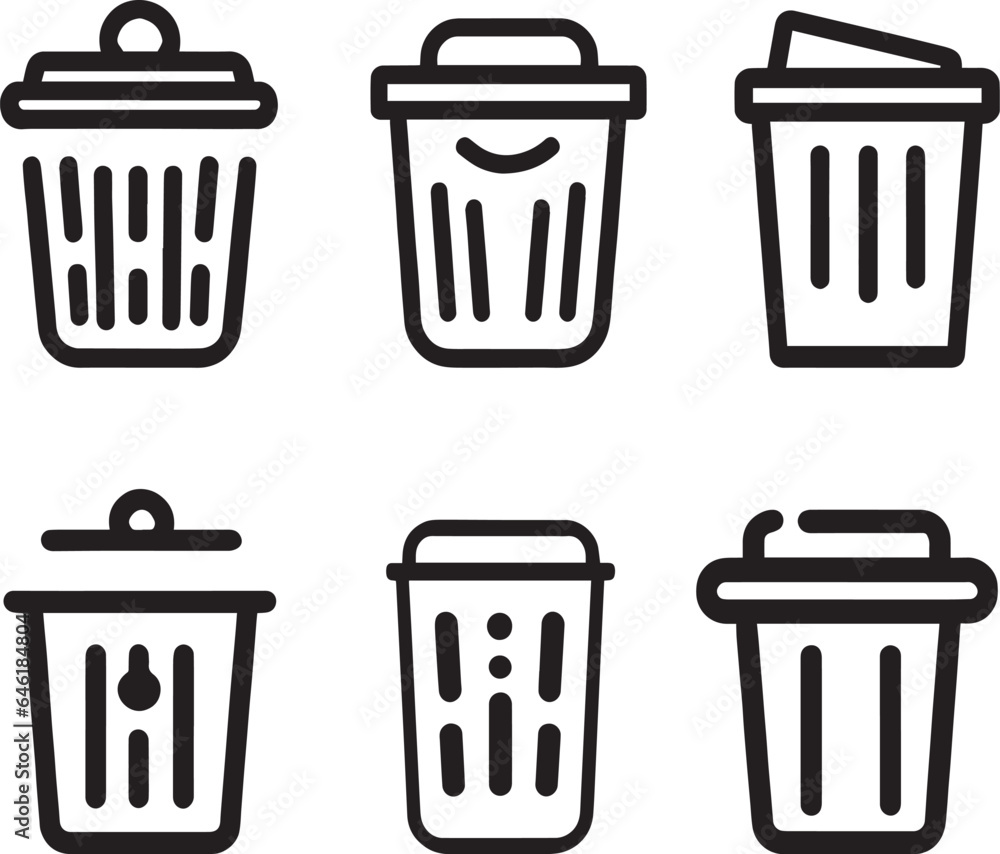 Trash bin icon vector silhouette illustration Trash bin icon vector silhouette illustration