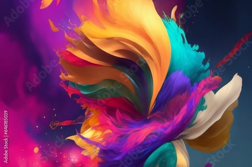 explosion of colors  shapes  and textures that evoke a sense of energy and movement - 