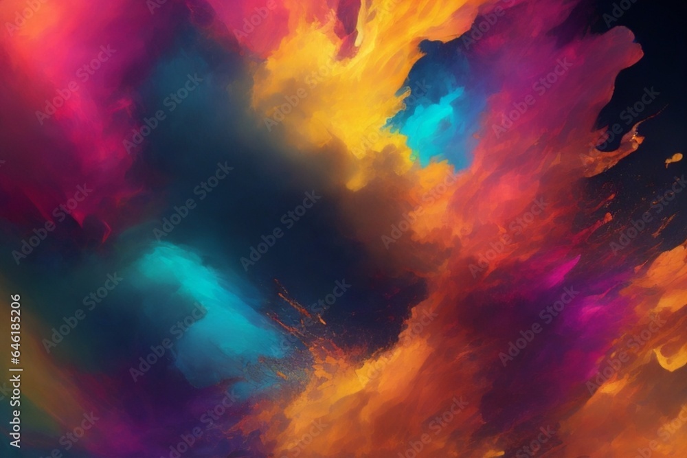 Fototapeta premium explosion of colors, shapes, and textures that evoke a sense of energy and movement - 