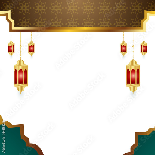 Islamic background ramadan kareem arabic frame eid mubarak flyer poster photo