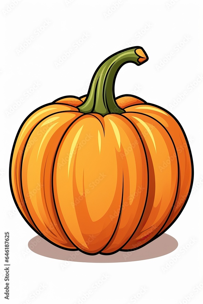 Obraz premium Close up of a Stylized Pumpkin on a White Background.