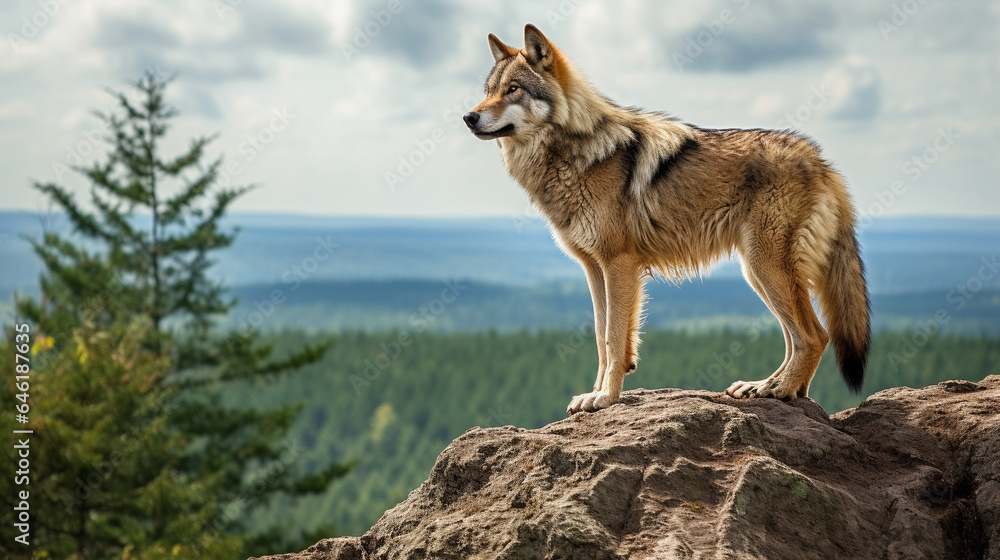 Obraz premium Dominant Majesty: The Alpha's Watch