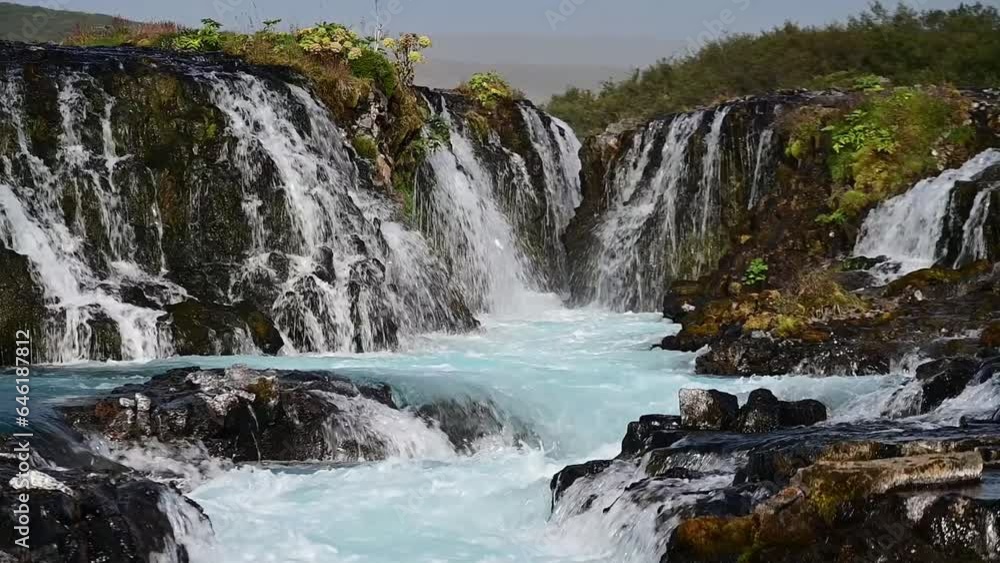Bruarfoss waterfall in summer, South Iceland, Iceland, Europe Bruarfoss waterfall in summer, South Iceland, Iceland, Europe