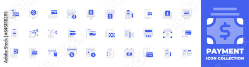 Payment icon collection. Duotone style line stroke and bold. Vector illustration. Containing salary, online payment, credit card, smartphone, secure payment, payment method, payment, and more.