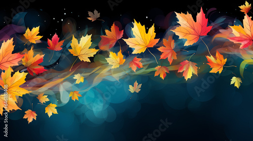 Whispers of Autumn: Gentle Fall of Colorful Leaves