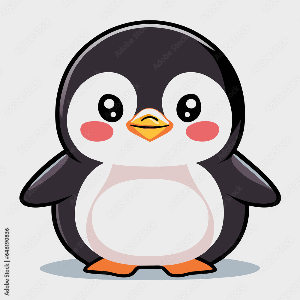 Fototapeta premium a cute baby penguin isolated on blank background