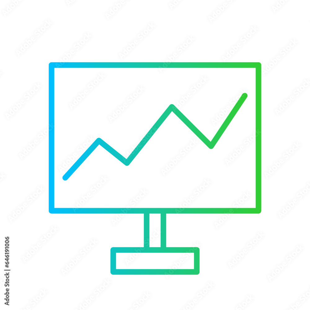 Trend digital marketing icon with blue and green gradient outline style. business, trend, growth, graph, graphic, simple, marketing. Vector Illustration Trend digital marketing icon with blue and green gradient outline style. business, trend, growth, graph, graphic, simple, marketing. Vector Illustration