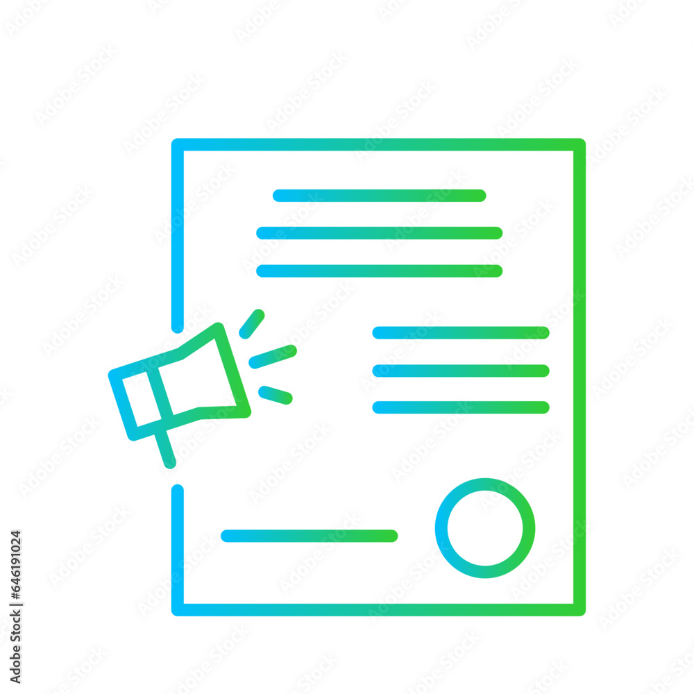 Campaign digital marketing icon with blue and green gradient outline style. campaign, media, strategy, marketing, social, digital, seo. Vector Illustration Campaign digital marketing icon with blue and green gradient outline style. campaign, media, strategy, marketing, social, digital, seo. Vector Illustration