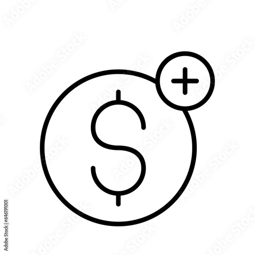 Monetize digital marketing icon with black outline style. monetization, business, website, technology, content, web, marketing. Vector Illustration