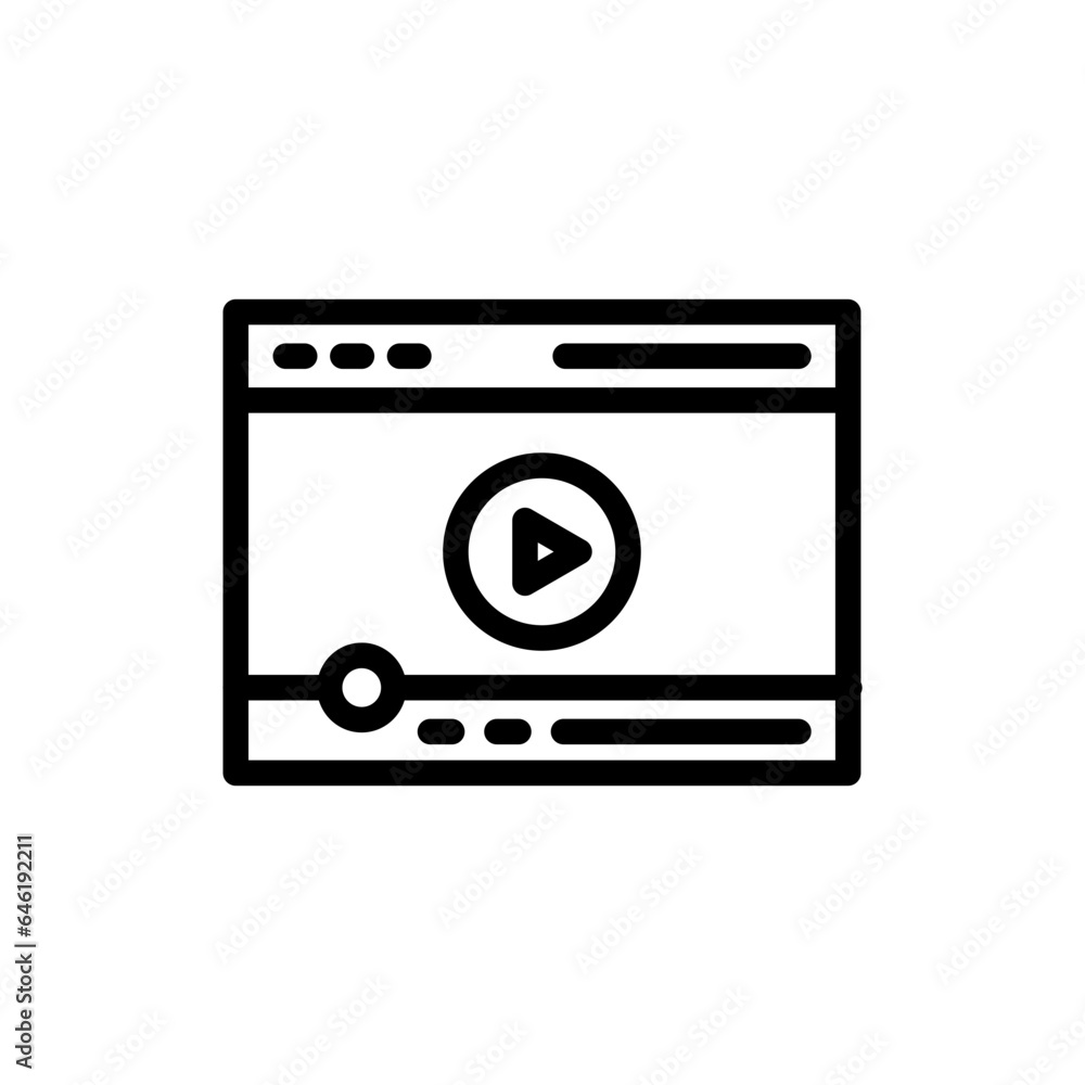 Live streaming digital marketing icon with black outline style. play, live, movie, online, stream, video, button. Vector Illustration Live streaming digital marketing icon with black outline style. play, live, movie, online, stream, video, button. Vector Illustration
