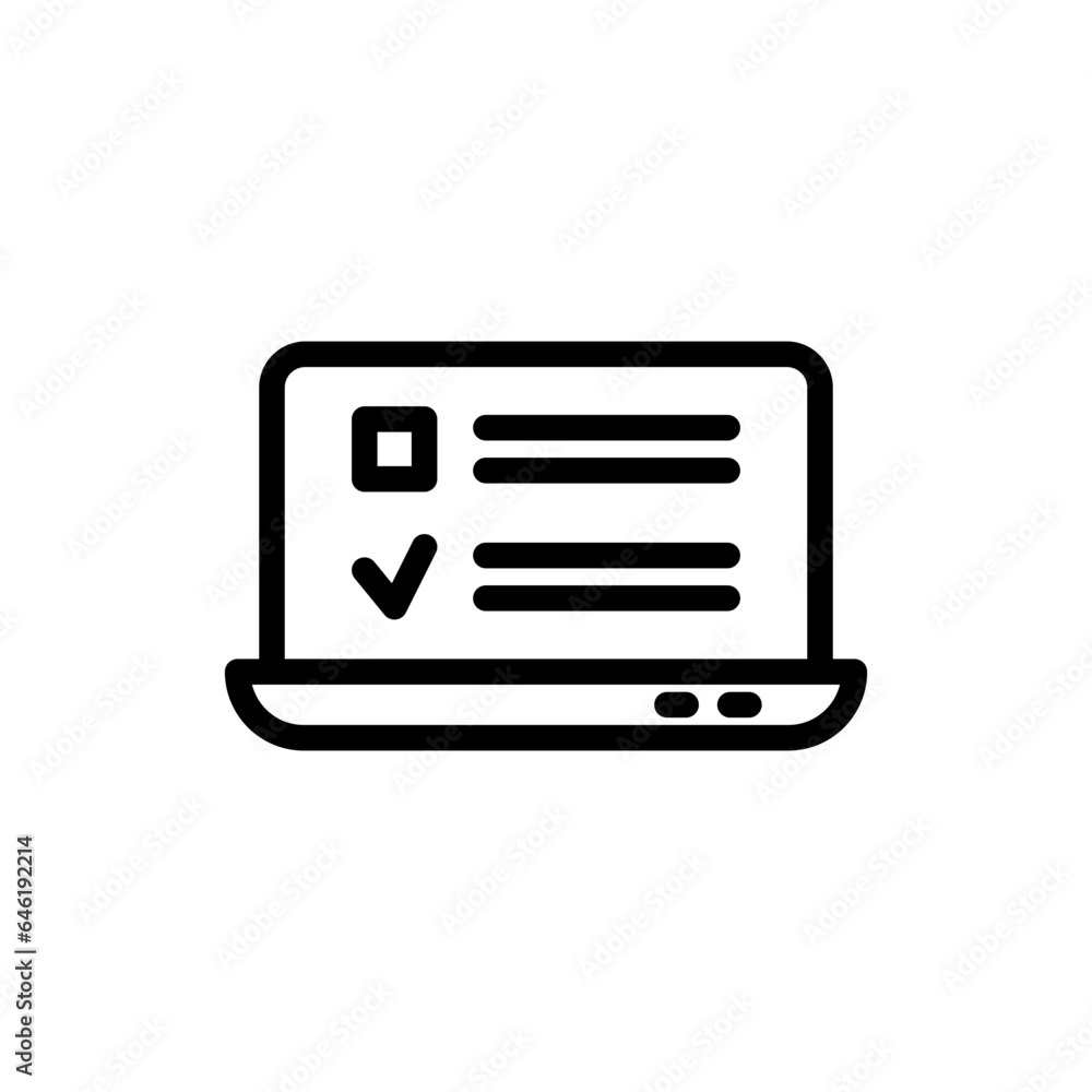 Survey digital marketing icon with black outline style. survey, business, feedback, check, checklist, report, customer. Vector Illustration Survey digital marketing icon with black outline style. survey, business, feedback, check, checklist, report, customer. Vector Illustration