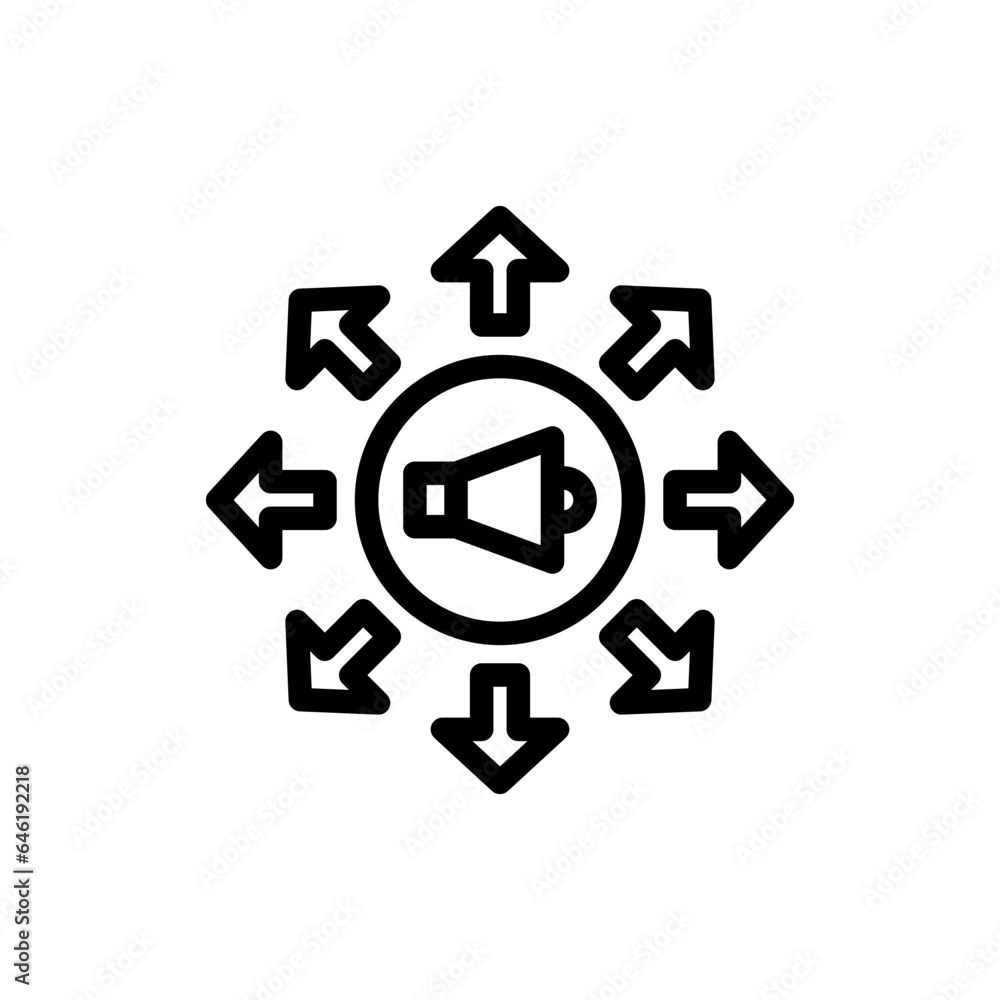 Promotion digital marketing icon with black outline style. promotion, business, symbol, marketing, sign, online, web. Vector Illustration Promotion digital marketing icon with black outline style. promotion, business, symbol, marketing, sign, online, web. Vector Illustration