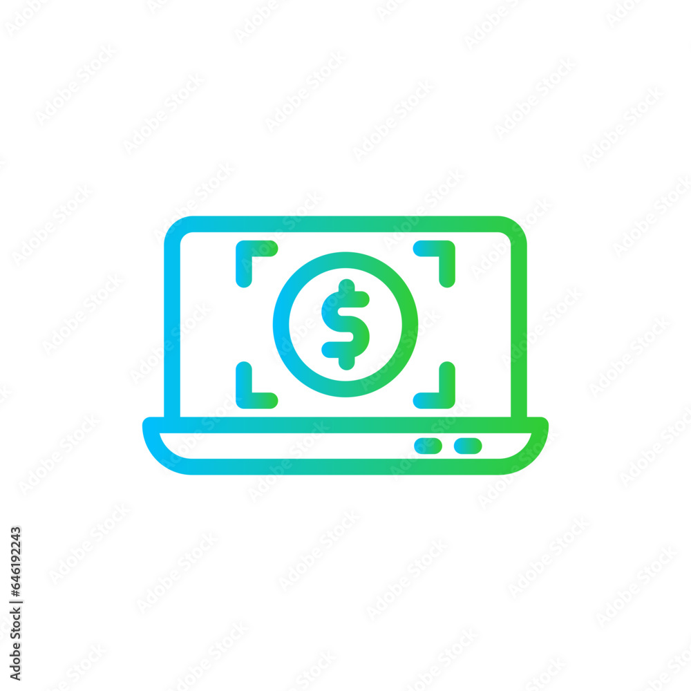 Monetization digital marketing icon with blue and green gradient outline style. monetization, business, technology, content, web, marketing, website. Vector Illustration Monetization digital marketing icon with blue and green gradient outline style. monetization, business, technology, content, web, marketing, website. Vector Illustration