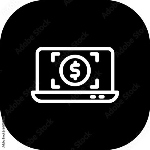 Monetization digital marketing icon with black filled line outline style. monetization, business, technology, content, web, marketing, website. Vector Illustration